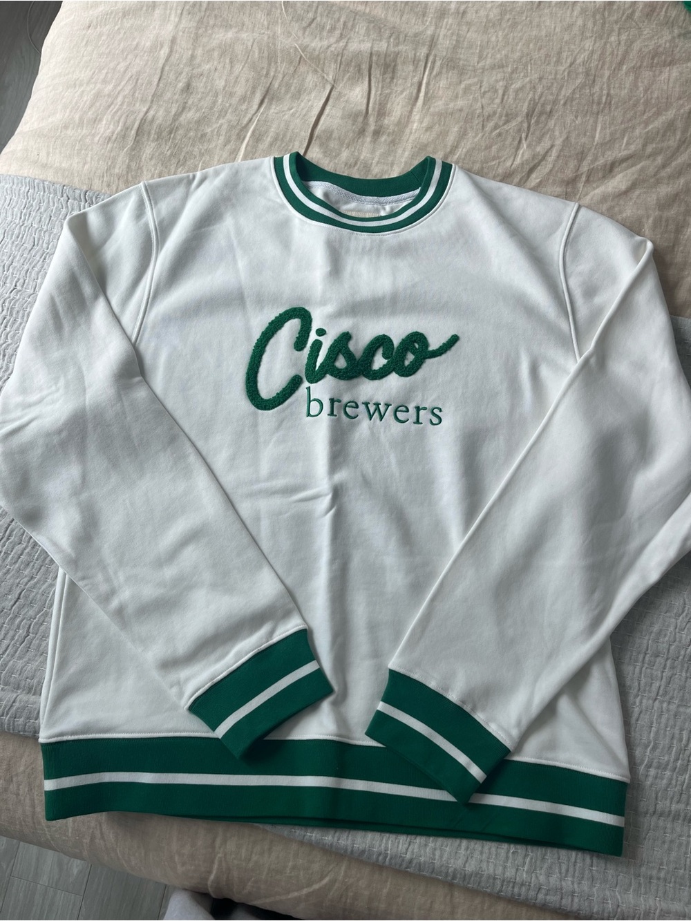 White & Green Crewneck Sweatshirt